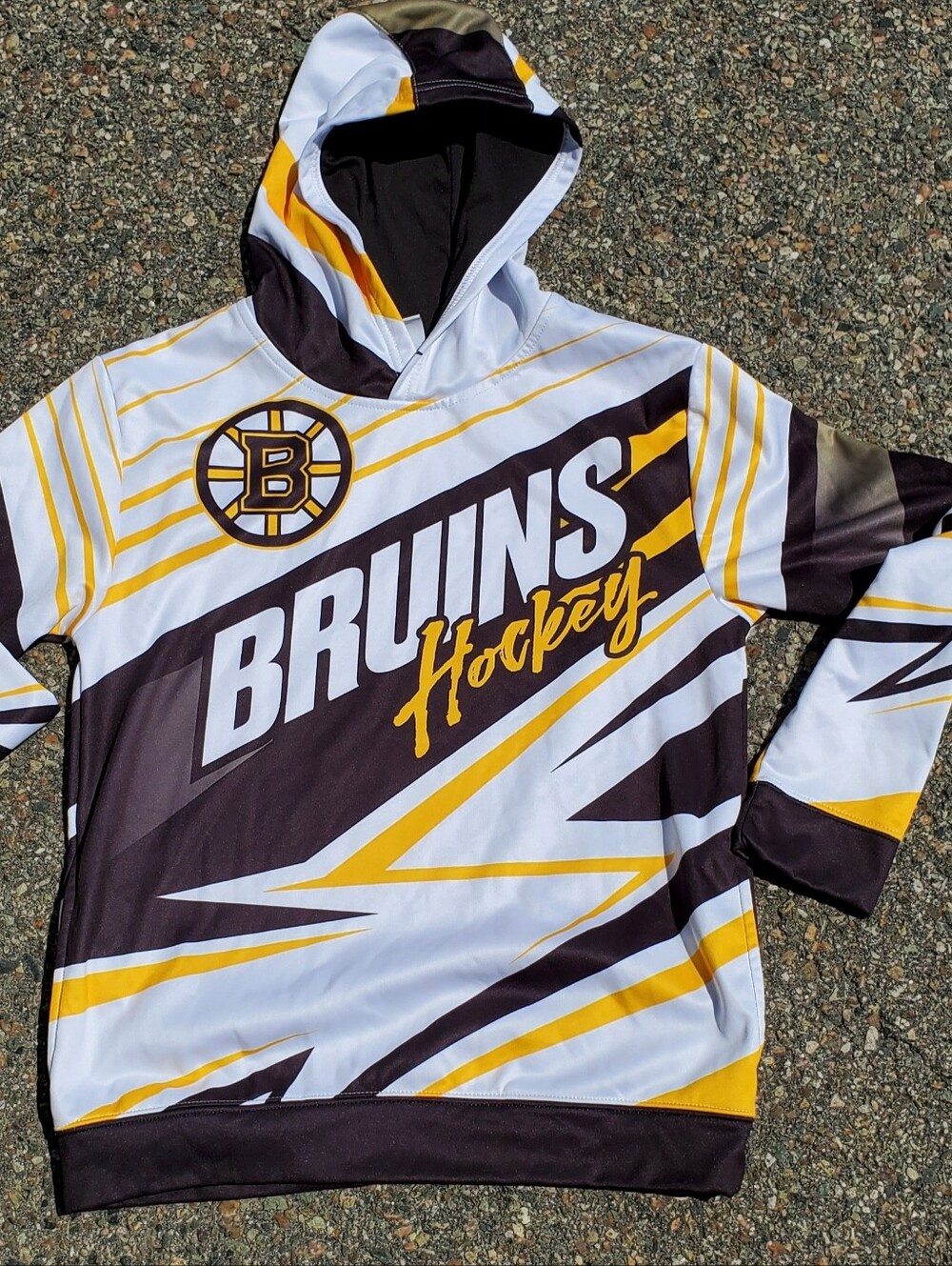 NHL Youth Pullover Hoodie - White, Black & Yellow